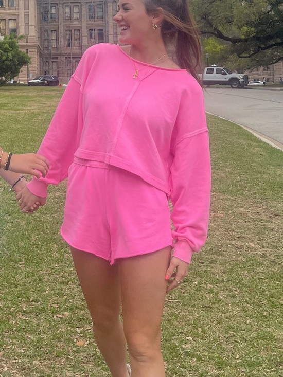 aerie Tops - aerie Hot Pink Knit Lounge Shorts